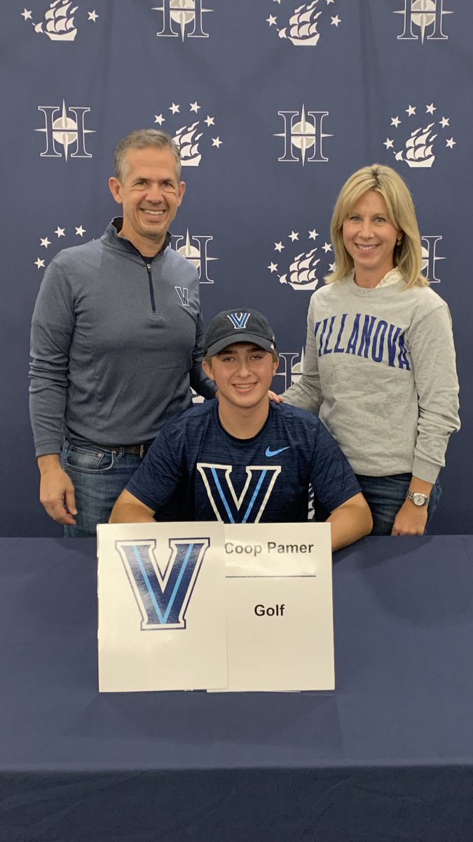 Davelights16's tweet photo. Congrats Coop on a celebration stop on your journey - national commitment signing day to represent Villanova golf program. @Todd Casabella, thank you for your teaching and encouragement - you are amazing.  #ProudMoment https://t.co/c45DQRZ1ds