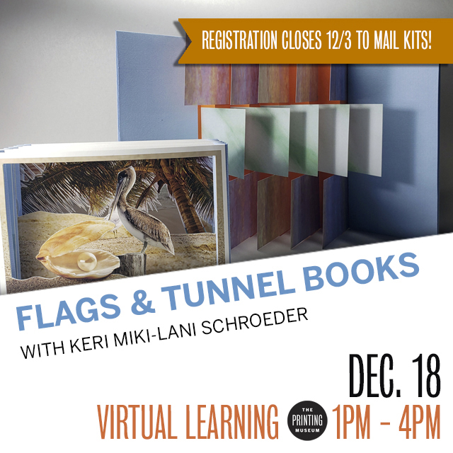 PrintingMuseum's tweet image. Sneak peek into December's workshops! Learn new bookbinding techniques. These are work-along classes with kits mailed out prior to workshop date, so sign-up in advance to participate. Register and details: ow.ly/qr6750GKVIf

#bookarts #bookbindingworkshop