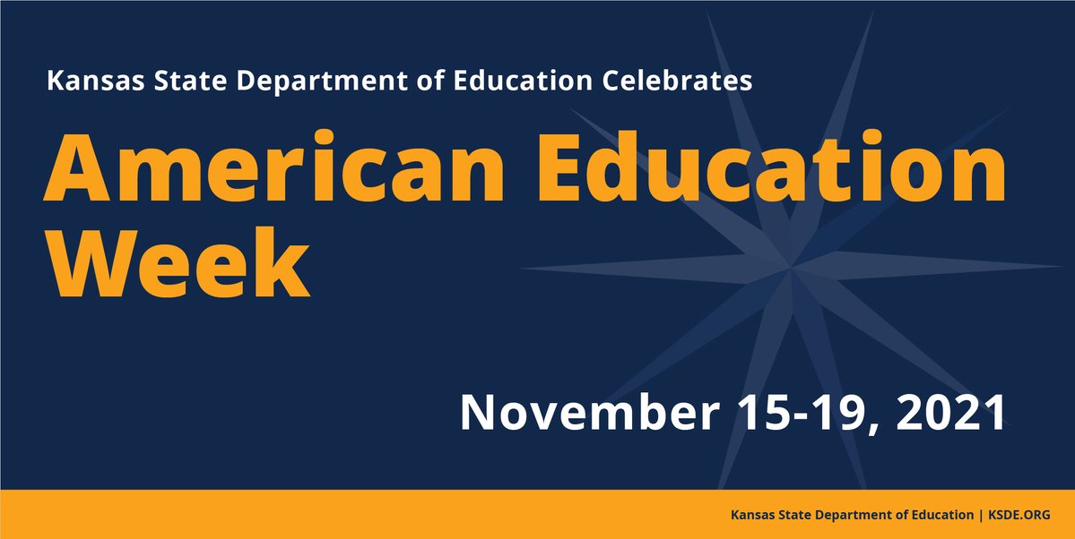 ksdehq's tweet photo. American Education Week begins today. This week we honor those who make a difference every day in the lives of Kansas students.

We encourage Kansans to take time this week to give thanks to all who contribute to education in our state. #KansansCan https://t.co/OirUsdRjcI