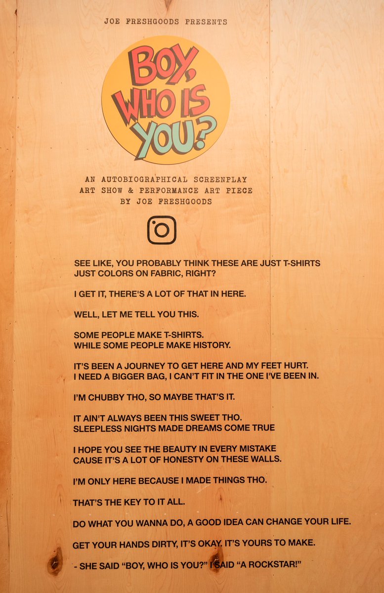 JoeFreshgoods's tweet photo. told @instagram I wanted something like a talk show but also a museum of my work in the back, they said yes. “boy, who is you” we did that. https://t.co/94cbbR3wXu