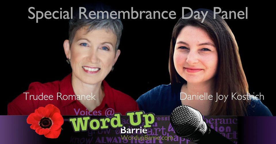 Tune in tomorrow at 7pm EST to a Remembrance Day Panel by Word Up Barrie featuring PGC Member @RomanekTrudee and Danielle Joy Kostrich: bit.ly/3BYF5TZ