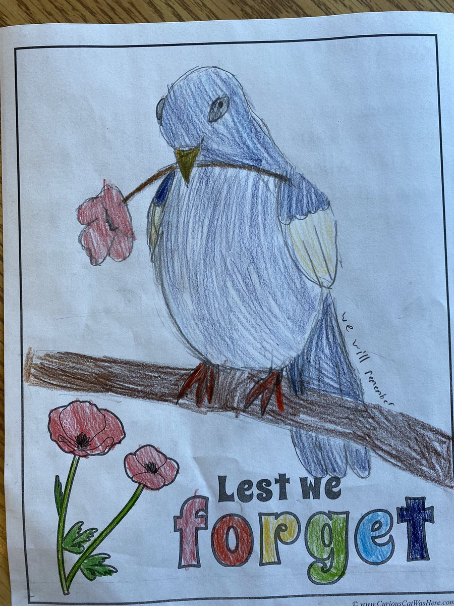 Msoshaughnessy1's tweet photo. Delivered some thank you letters to the veterans living at Peter D Clark long term care home. I am so impressed with the thoughtful words of gratitude written by the grade 5/6s. @StRoseLimaOCSB #RemembranceDay2021 #ocsbBeCommunity https://t.co/mJqqJ0eDdE