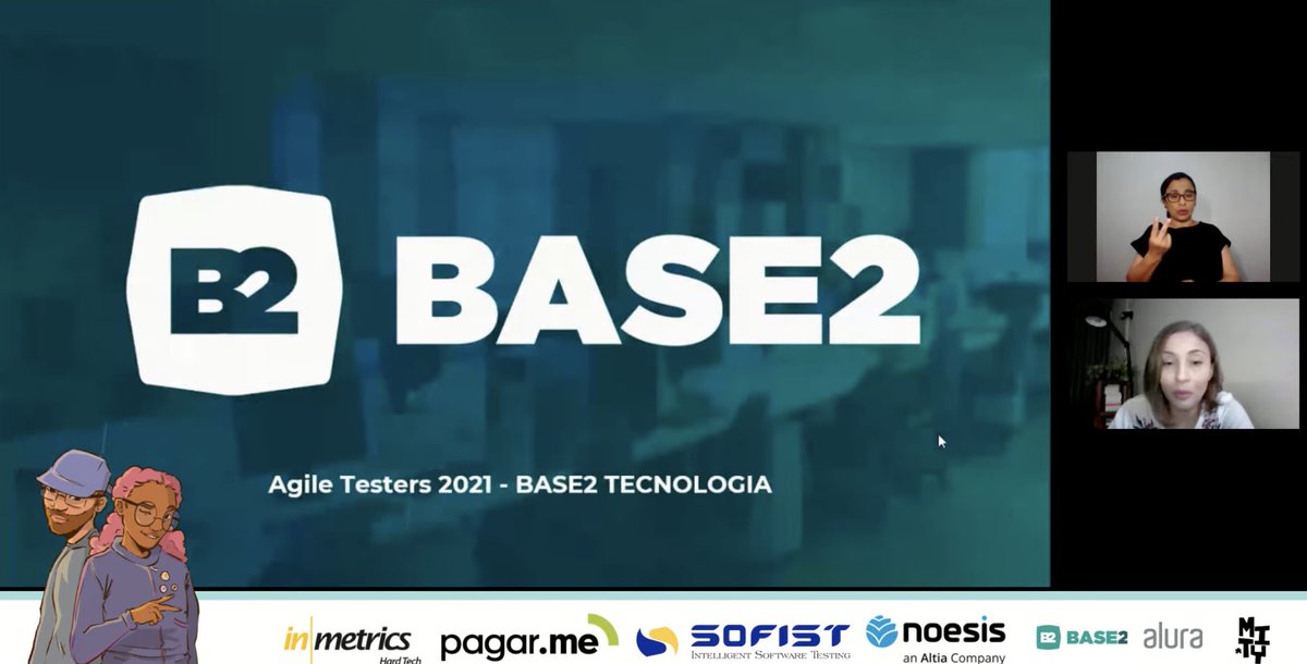 agile_testers's tweet image. agora a Andressa representando a @Base_2 nossa Patrocinadora Prata #atc2021