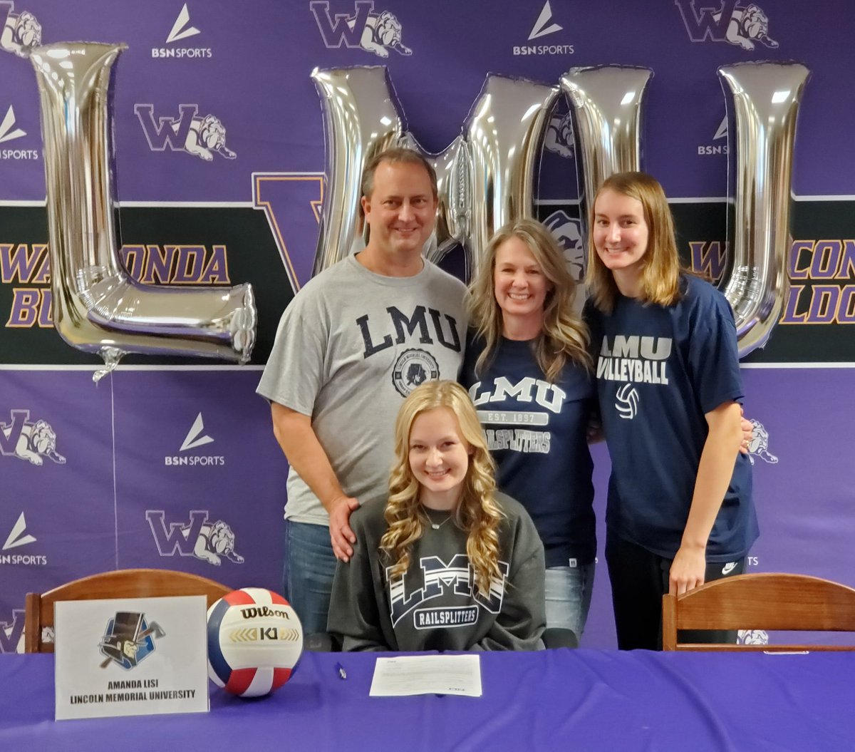 GoWHSVolleyball's tweet photo. @AmandaLisi1 Thank you for 4 years of dedication to the WHS volleyball program. Good luck plying volleyball and track at Lincoln Memorial University.  They are lucky to have you! 💜🏐💛 https://t.co/E6XqujaQXi