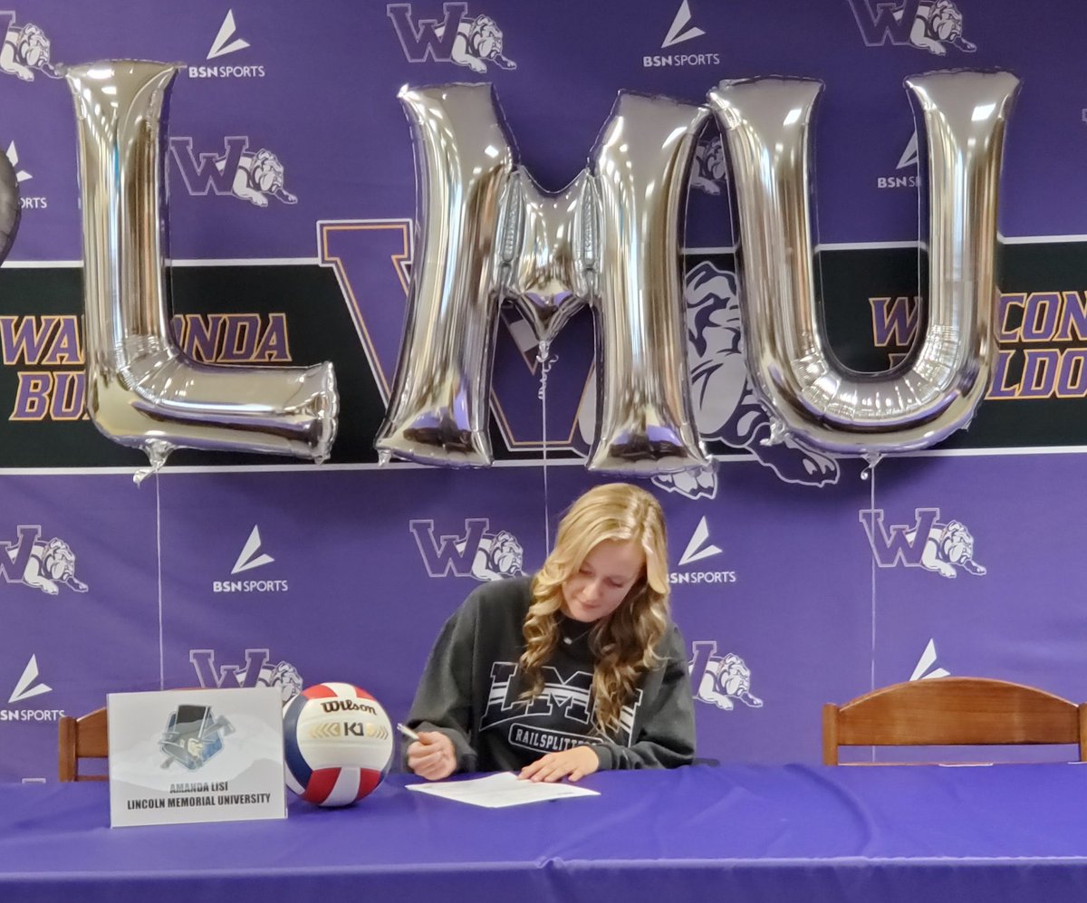 GoWHSVolleyball's tweet photo. @AmandaLisi1 Thank you for 4 years of dedication to the WHS volleyball program. Good luck plying volleyball and track at Lincoln Memorial University.  They are lucky to have you! 💜🏐💛 https://t.co/E6XqujaQXi