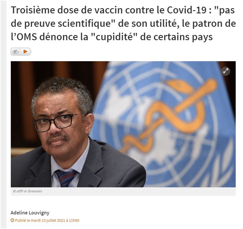 Guy_Fawkes_News's tweet photo. A quoi donc sert cette troisième dose à part à augmenter les profits des labos? Même l'OMS est contre, c'est dire. Constat identique en Belgique. Les français sont les dindons de la farce. https://t.co/Ngjb6HjCCJ