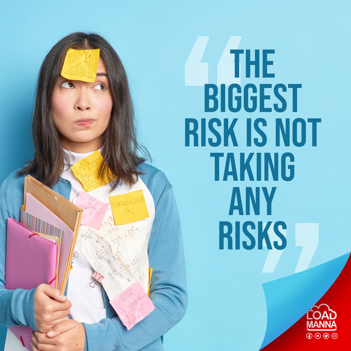 LoadmannaSocial's tweet photo. Loadmanna Quote of the Day
"The biggest risk is not taking any risks" https://t.co/7y65EDv8Jj