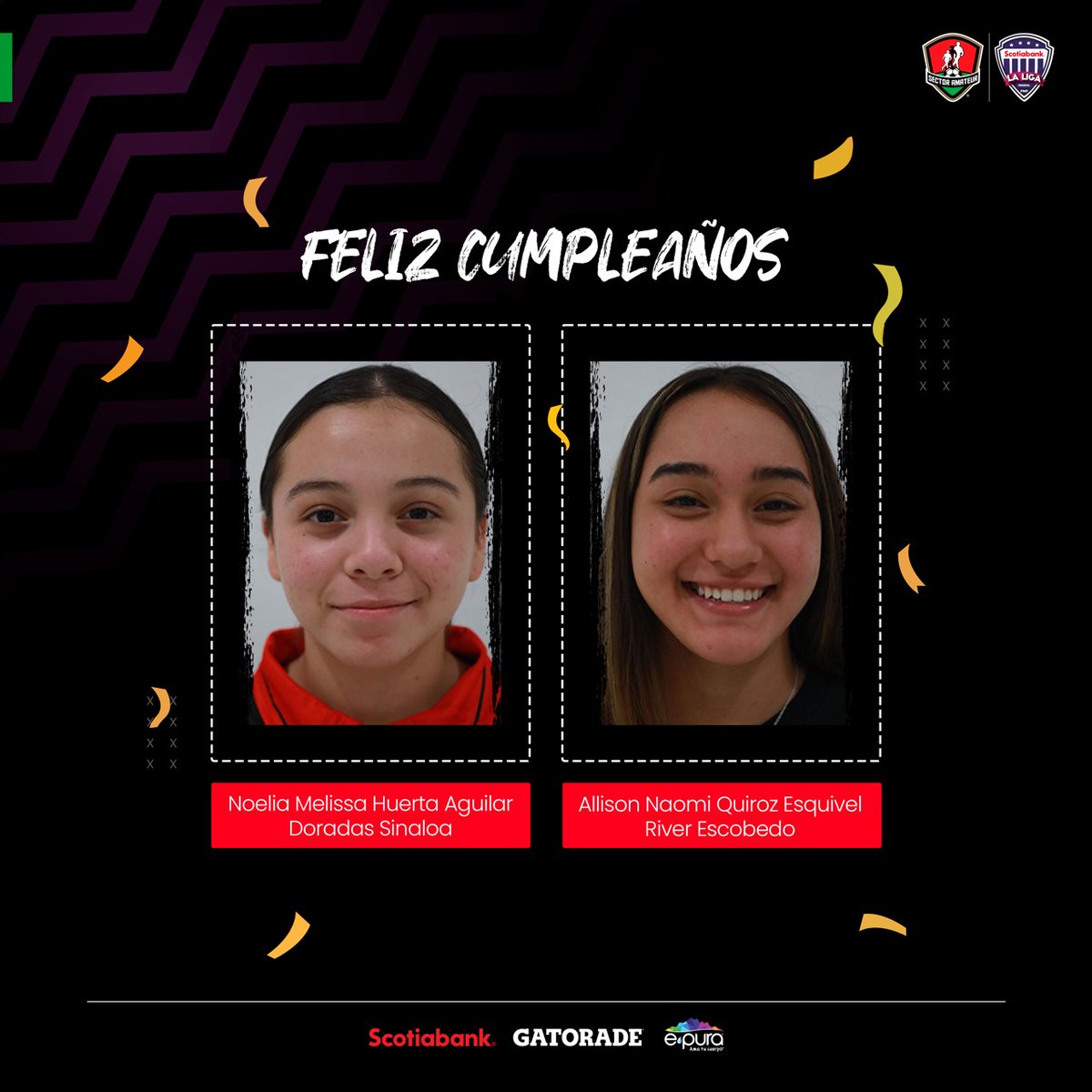 SectorAmateur's tweet photo. #LNFAS | Queremos pastel, pastel, pastel 🎂

Muchas felicidades 👏🏻, no dejen se perseguir sus sueños 🥳.

#DondeNaceLaPasión #FMFPorNuestroFútbol 
@ScotiabankMX @ScotiabankFC @gatorademex @epuraoficial https://t.co/XYIKL85lw0