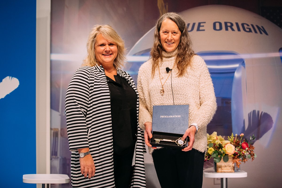 Today Mayor Ralph joined Audrey Powers, Blue Origin’s Vice President of Mission &amp; Flight, to congratulate her on her suborbital flight on NS-18 last month and declare November 10 as Audrey Powers Day in the City of Kent!