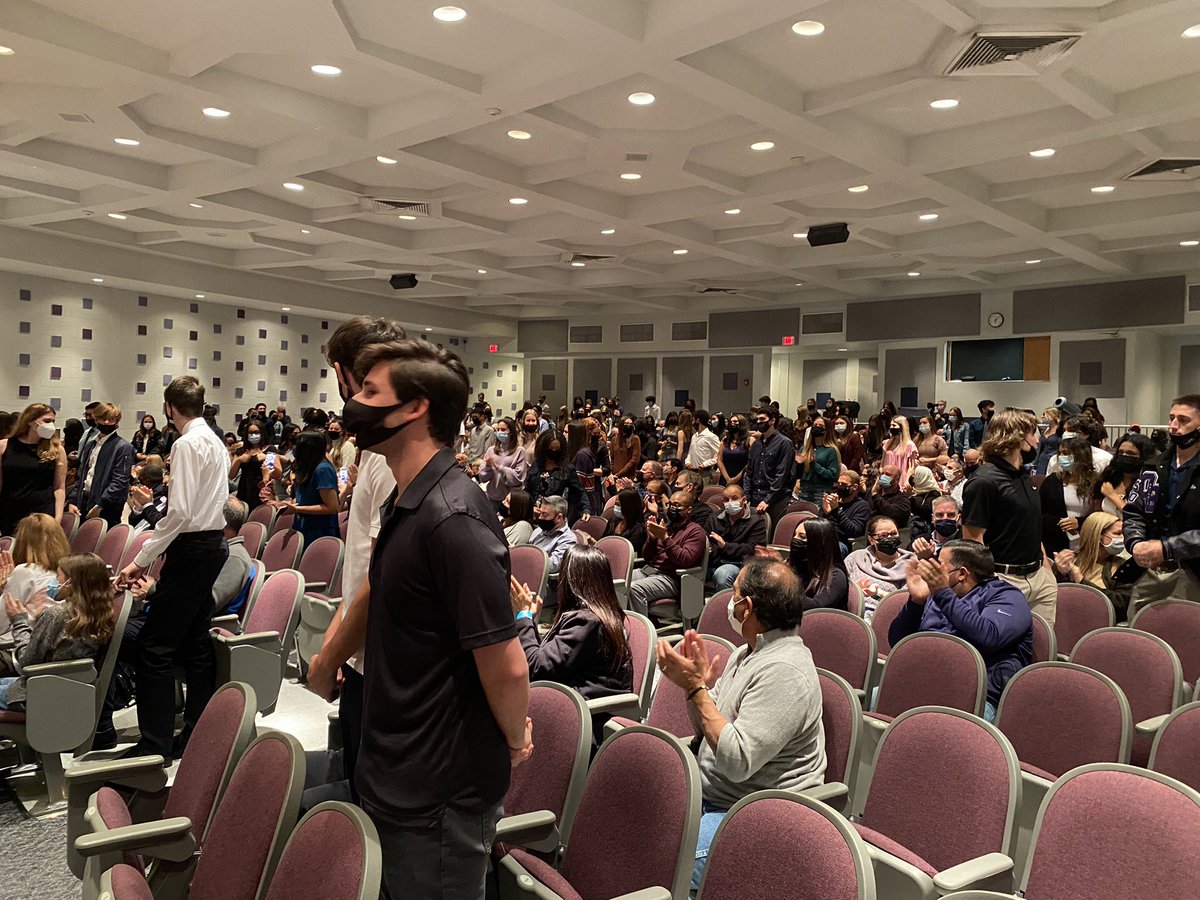 FazioSally's tweet photo. We are beyond excited and proud to induct our #OBHS NHS students tonight IN-PERSON!! The best of our best! 💜🖤@ProudVP https://t.co/qp9RKVNcYD
