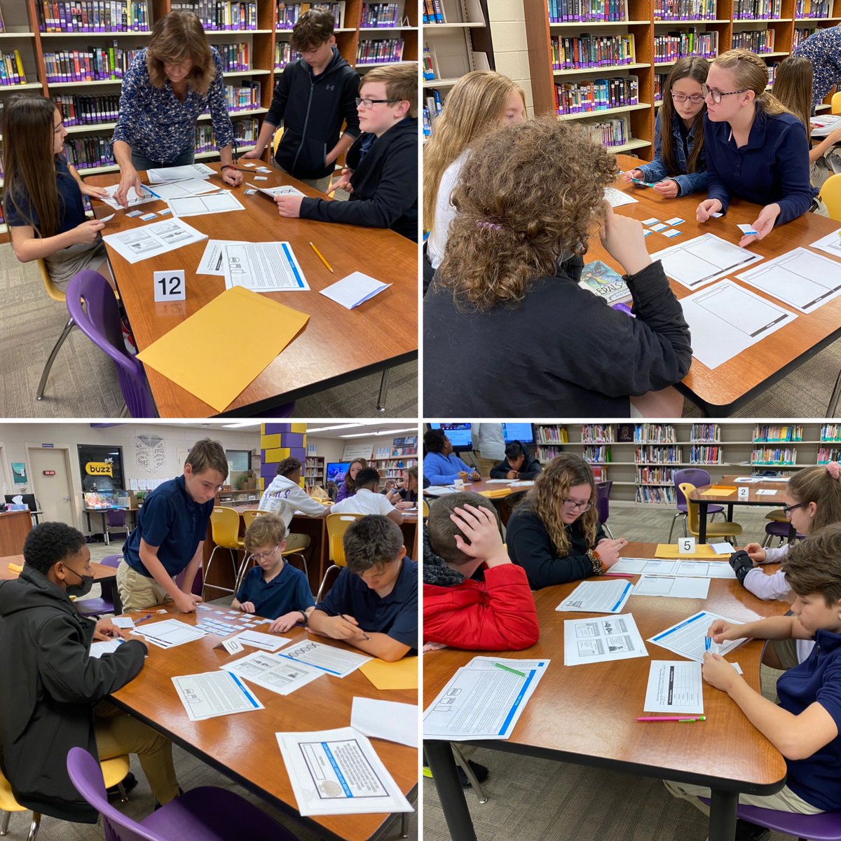 7th grade ELA visited the library today to work on identifying parts of an argumentative text! #jacketpride