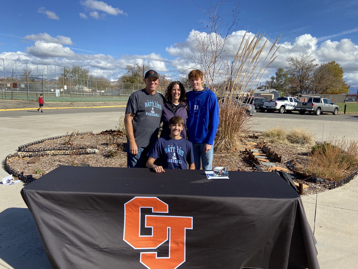 CoachWo19's tweet photo. So Proud of Drew. I know it’s a life long dream of his to play college baseball. Looking forward to watching Otero baseball for the next two years. Thanks to Coach Wold for giving him the opportunity. Go Rattlers! https://t.co/8RCWbAeB00