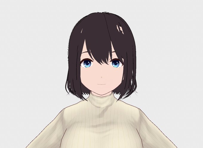 Vroid Studioのβ版で作成した春香の3Dモデルを正式版にコンバートした結果です。アゴが丸っこくなり、頭がちょっとハゲてしまいました。パラメータを調整して、元のモデルに近づけていきます。 