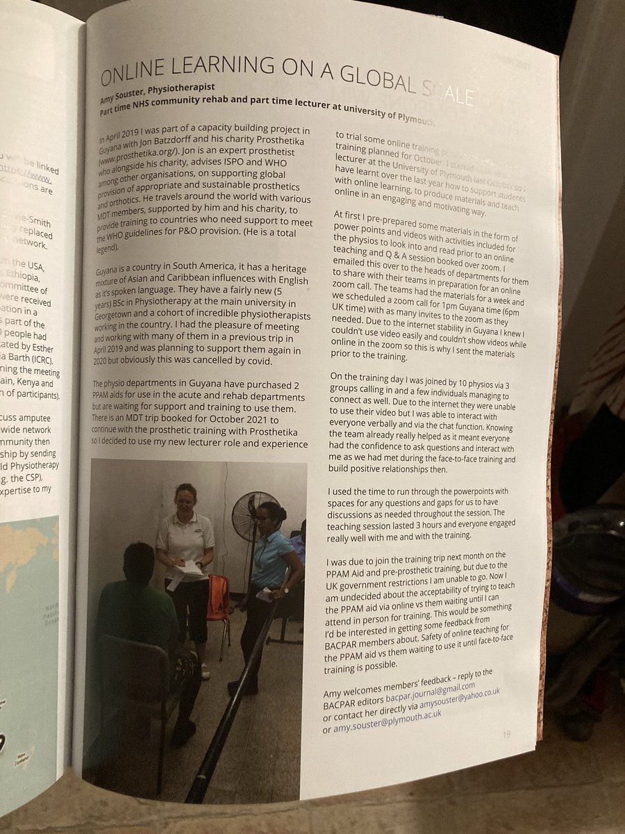 AmyLouSous's tweet photo. Thank you @BACPAR_official for letting me share my experiences working with my wonderful Guyana colleagues in an online environment due to the pandemic #globalgoals @arianemangar @ADAPT_CSP @prosthetika https://t.co/QWt86ka9Sn