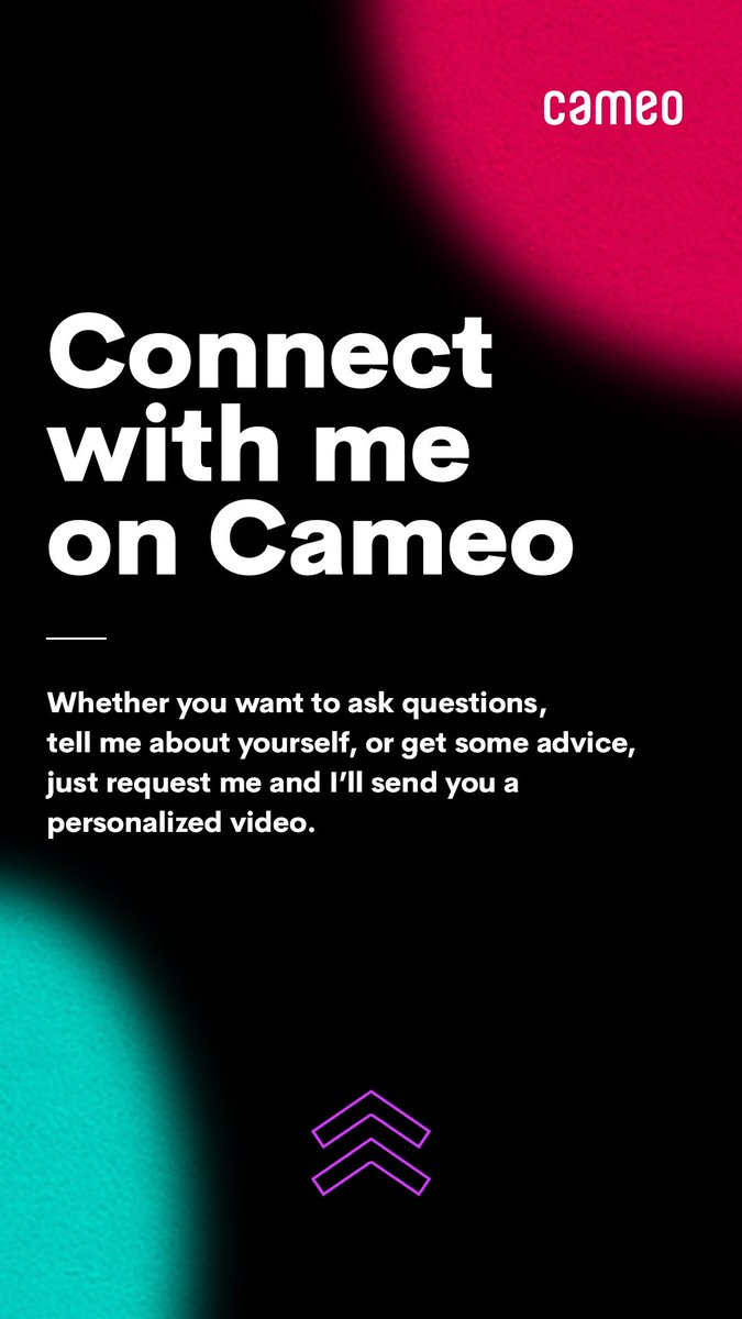 Good news: I want to connect with YOU on Cameo -- Now taking all Cameo requests! v.cameo.com/e/8nYlnesc5kb