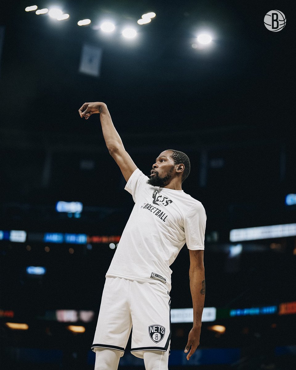 BrooklynNets's tweet photo. The NBA's leading scorer surveys the scene https://t.co/7liB9uZ2Z9