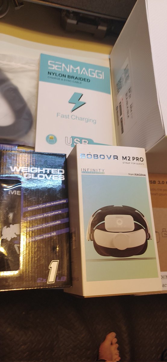 xyberknight's tweet photo. Arrivals for testing w/ @Oculus @Meta Quest2
@letsnexigo VRCableManagement
@xsuperhome EyeMask
@bobovr_official M2ProStrap
#Kuject Link Cable
@kiwidesign02 ElitePad
@DropLabsEP 01 M14+LL kit
#Meister Pair 1 Lb WeightedGloves
#Senmaggi USB Cable
@Ugreen_Official BT Tx+Rx
RT https://t.co/xuNLrDtVt8