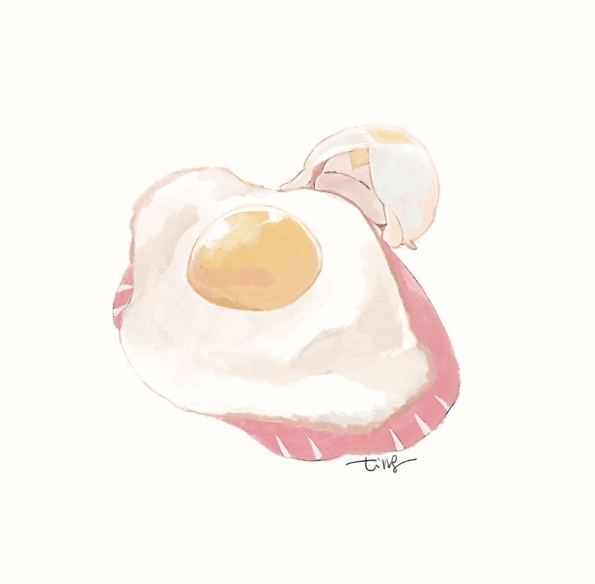 fried egg egg (food) egg food white background simple background signature  illustration images