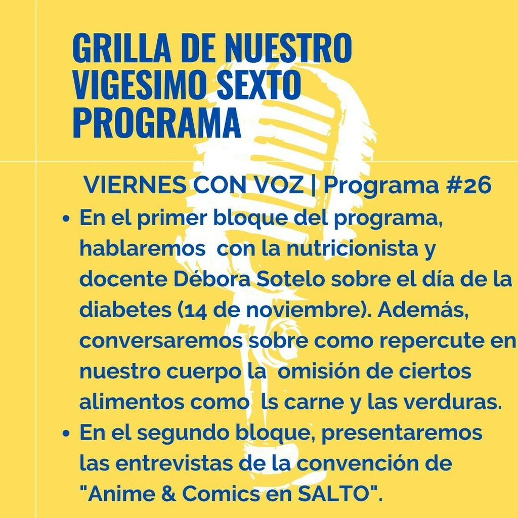 viernesvozz's tweet photo. Les presentamos la grilla de nuestro programa 26. https://t.co/ClPYW2fPQ4 https://t.co/UWASSr37PW