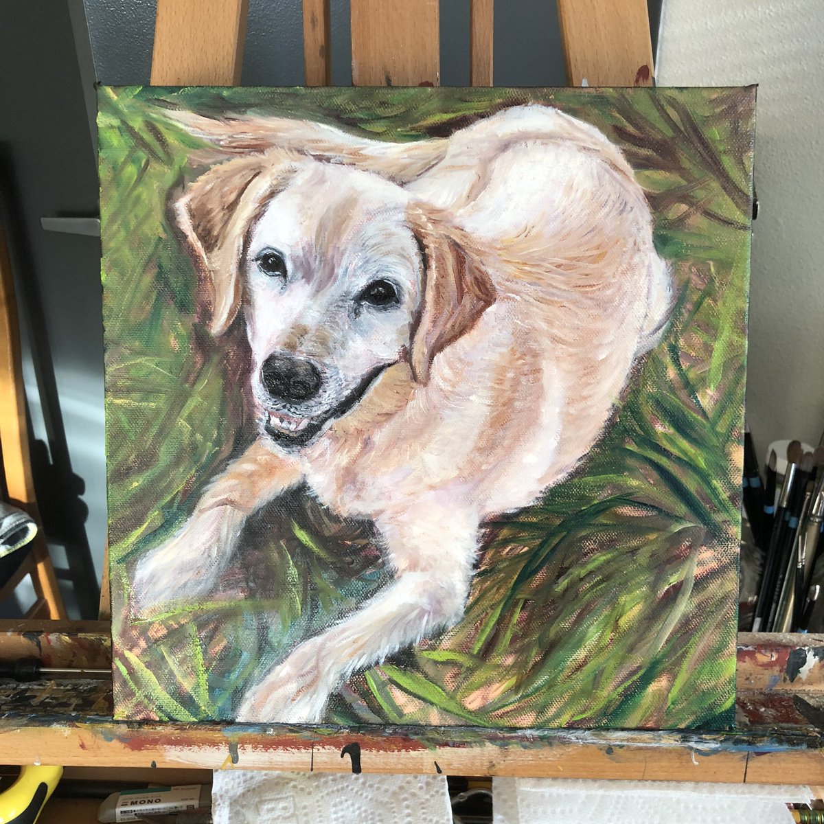 LemonTreeNeedle's tweet photo. Say hello to “Sunshine”. Commission work in progress. Done in a few days. 

#traditionalart #artinprogress #oilpainting #creativeprocess #LemonTreeNeedleworks #preraphaelite https://t.co/KlpcSsH6js