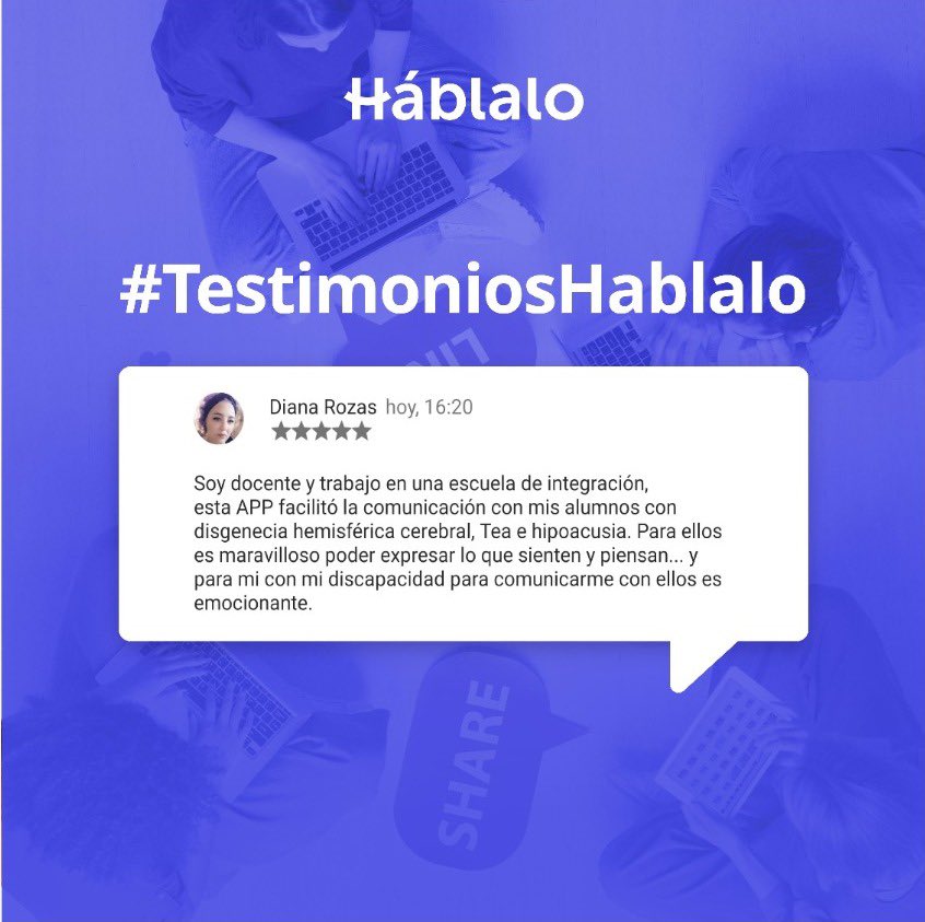 ✨ En una nueva edicion de #TestimoniosHáblalo, Diana nos cuenta su experiencia con Háblalo dentro de una Escuela de Integración. 
👉🏻 Ella es docente y utiliza Háblalo para comunicarse con sus alumnos que presentan alguna barrera en la comunicación.❤️
#RevolucióndeInclusión 🥰