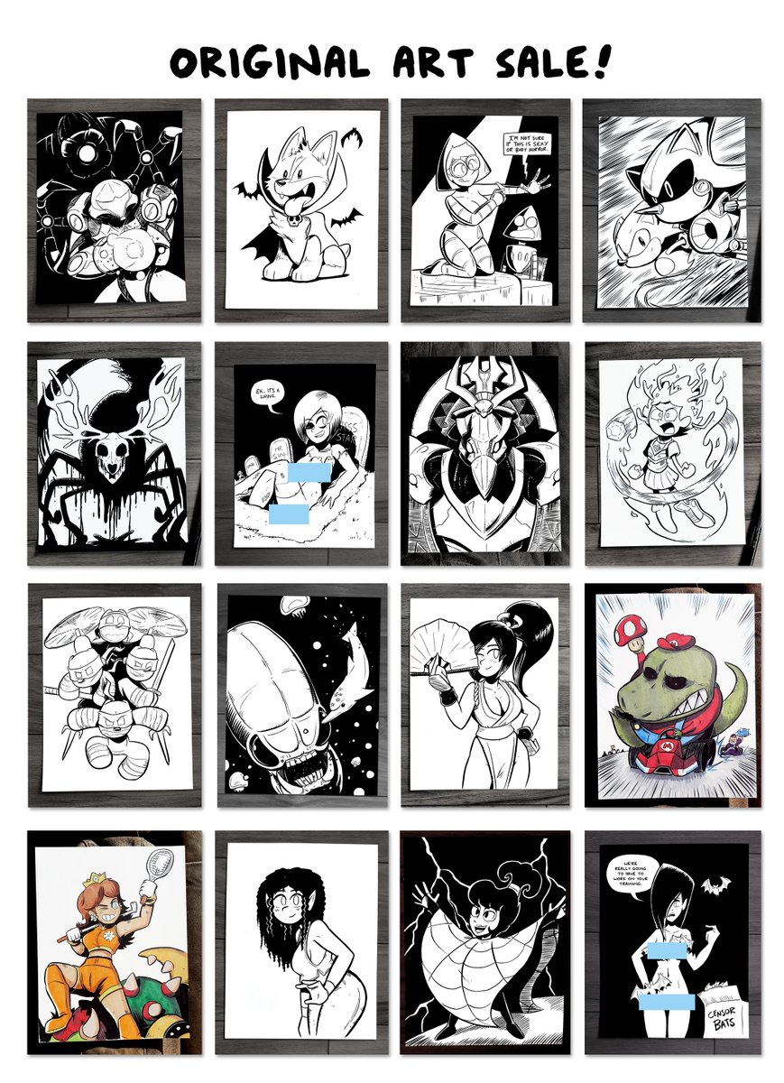 ART SALE! I'm selling all the original inked illustrations I've posted on here over the last month, as well as some older art, fanart and pin-ups. Check out the full gallery here!
https://t.co/5c7QMNjlnh 