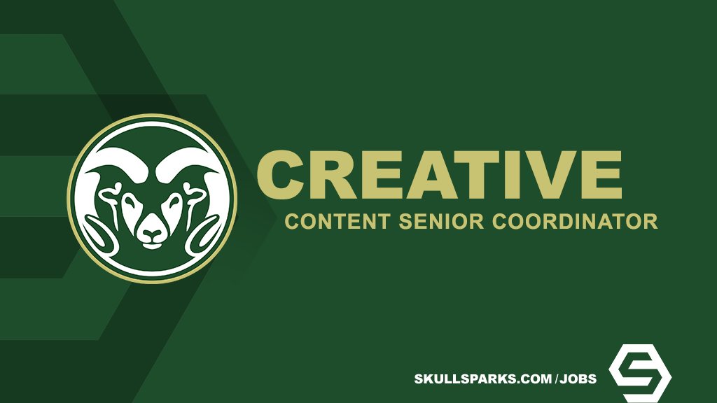 SkullSparks (@skullsparks) on Twitter photo Opportunity with Colorado State Athletics <a href="/csurams/">Colorado State Rams ๐</a> in Fort Collins. Creative Content Senior Coordinator: bit.ly/2ZL2rin #CSURams More jobs: SkullSparks.com/jobs Opportunity with Colorado State Athletics <a href="/csurams/">Colorado State Rams ๐</a> in Fort Collins. Creative Content Senior Coordinator: bit.ly/2ZL2rin #CSURams More jobs: SkullSparks.com/jobs