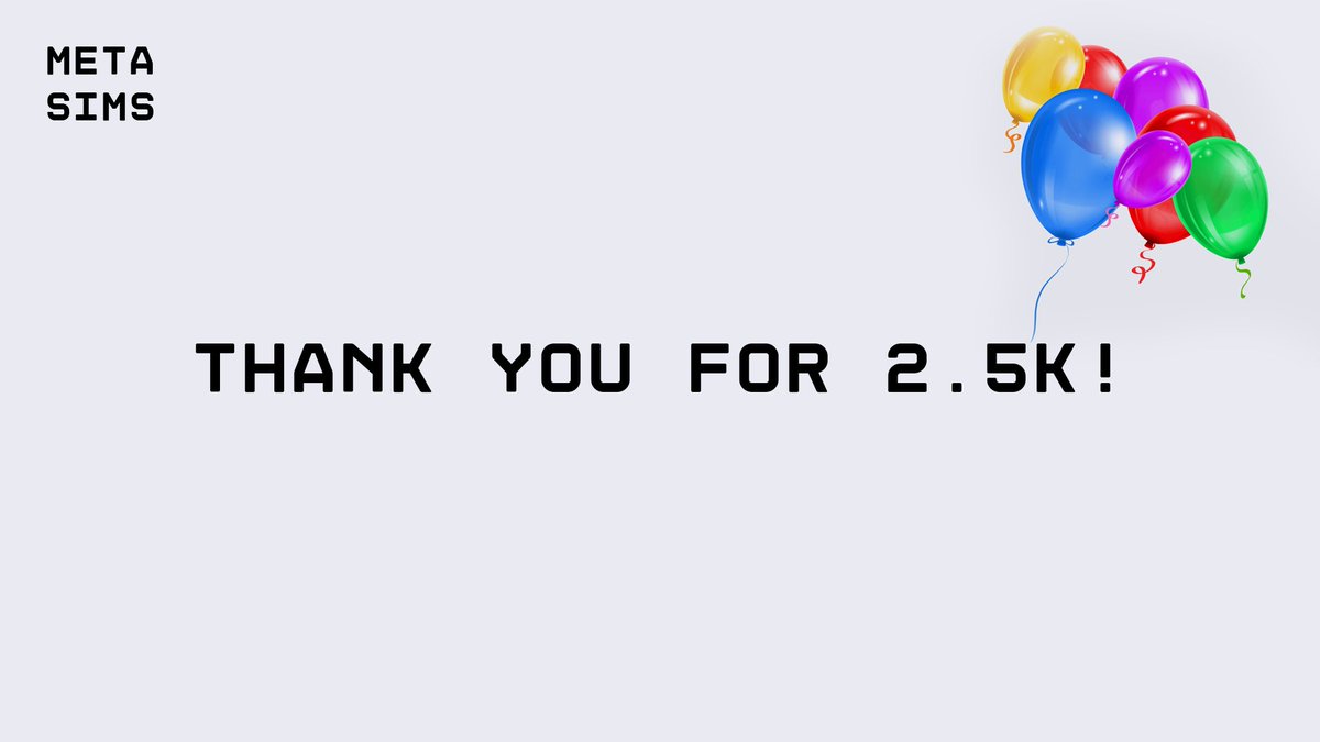 metasimsio's tweet photo. 🥳 We just surpassed 2500+ discord members!

If you haven't already, feel free to join the project!
(check out the giveaways and contests)

https://t.co/aPhQBEXwGW https://t.co/njRgbKuQUU