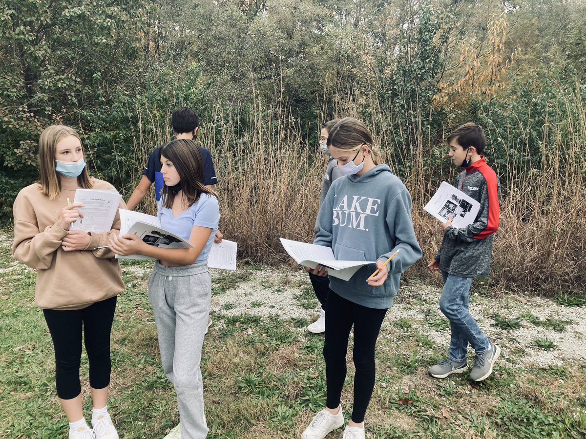 Poetry walk through Weaver Woods this week. Gosh, I’m lucky to be their teacher. Such amazing kids! <a href="/ClayTrojans/">Clay Middle School</a>