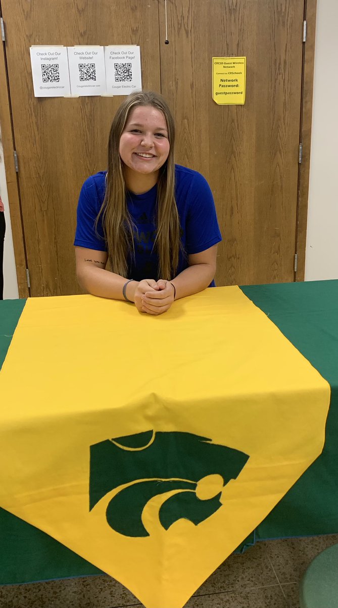 Congratulations to senior <a href="/keatongerber/">Keaton Gerber</a> on signing her NLI this afternoon to continue her softball career as an Eagle! <a href="/KCC_SB/">Kirkwood Softball</a> So proud of you!👏🏼🥎