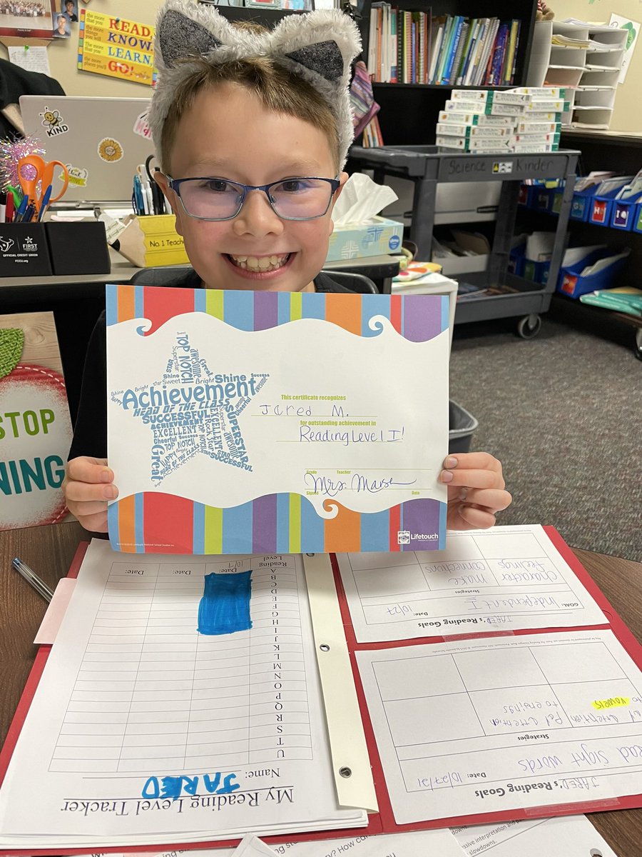 annesmarsh's tweet photo. Setting goals and leveling up!  So proud of our kiddos!  #skillspecific #studentownership #grit @TISDDPES https://t.co/l3Glc8RuiQ
