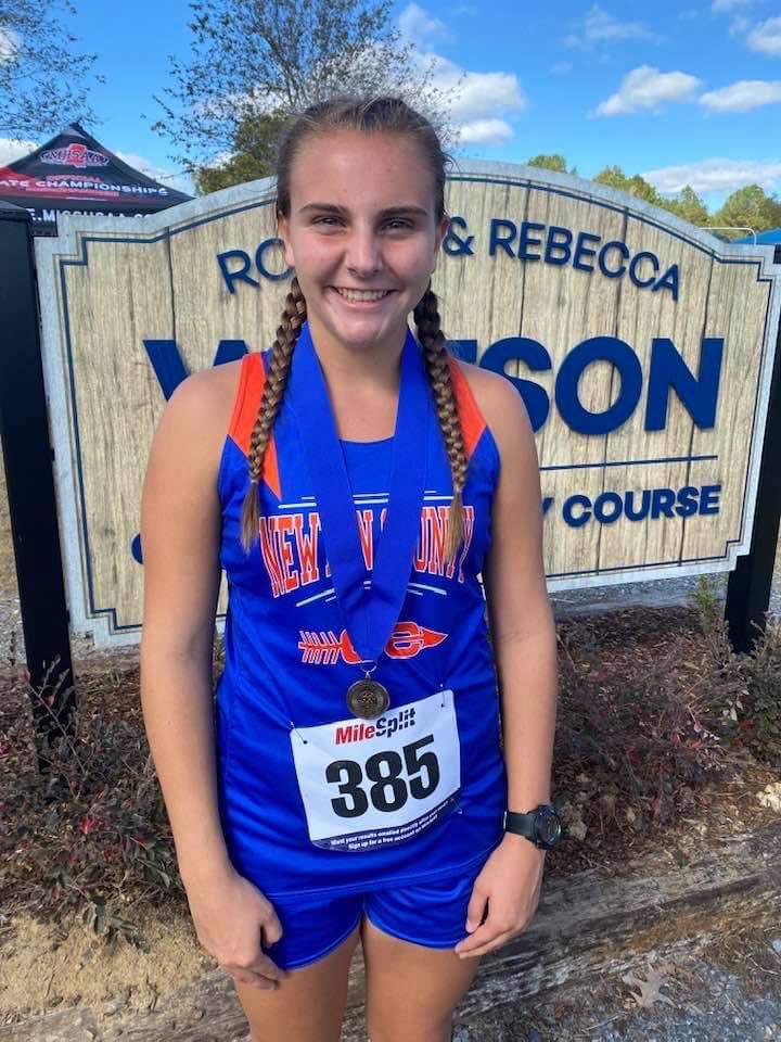 newton_countyxc's tweet photo. Congratulations to Josie Tullos for finishing in the top 14 at the State Cross Country meet and being selected to the AllState team! #sweepthesheds #getupthathill #hurryback2021 https://t.co/urNHKasub4