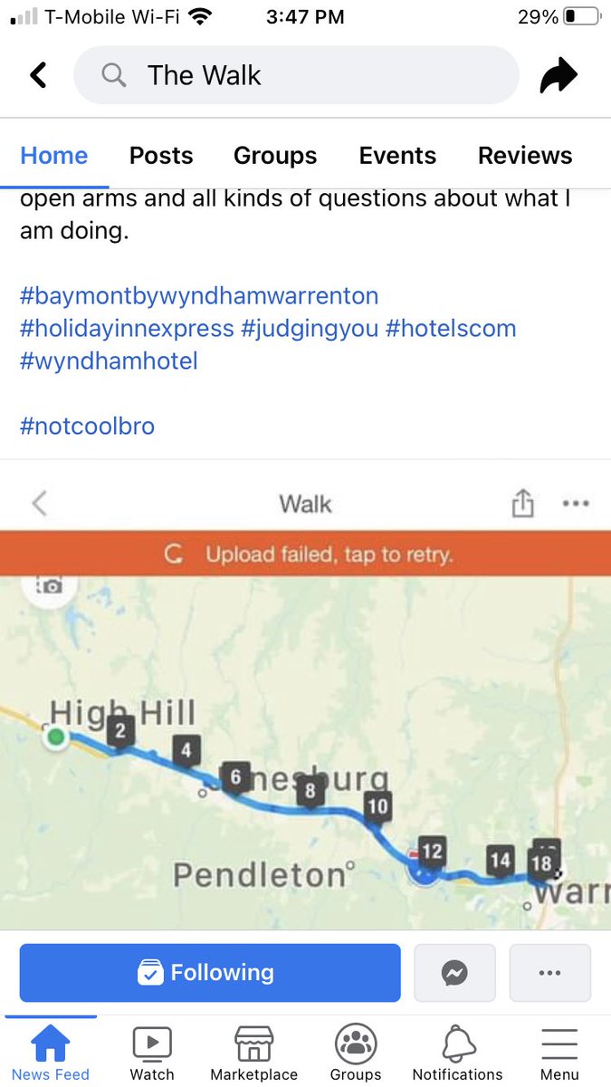 nickmartin_1's tweet photo. Hey @BaymontInns my buddy is walking across the US to raise awareness on child abuse. He’s in Warrenton MO. After walking nearly 2,000 miles your hotel on i70 turned him away for how he looks. Luckily @HolidayInn hooked him up Read his mission here: https://t.co/qytcnrk11P #dicks https://t.co/2cFlMDV4UK