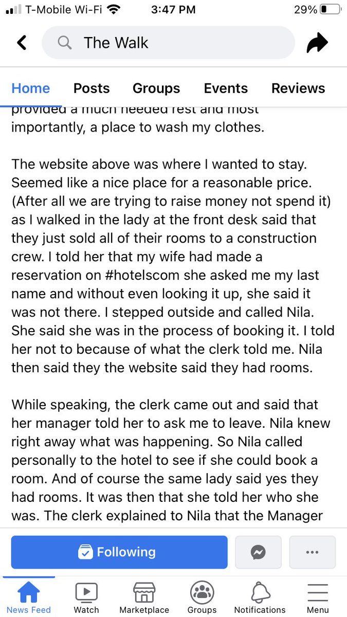nickmartin_1's tweet photo. Hey @BaymontInns my buddy is walking across the US to raise awareness on child abuse. He’s in Warrenton MO. After walking nearly 2,000 miles your hotel on i70 turned him away for how he looks. Luckily @HolidayInn hooked him up Read his mission here: https://t.co/qytcnrk11P #dicks https://t.co/2cFlMDV4UK