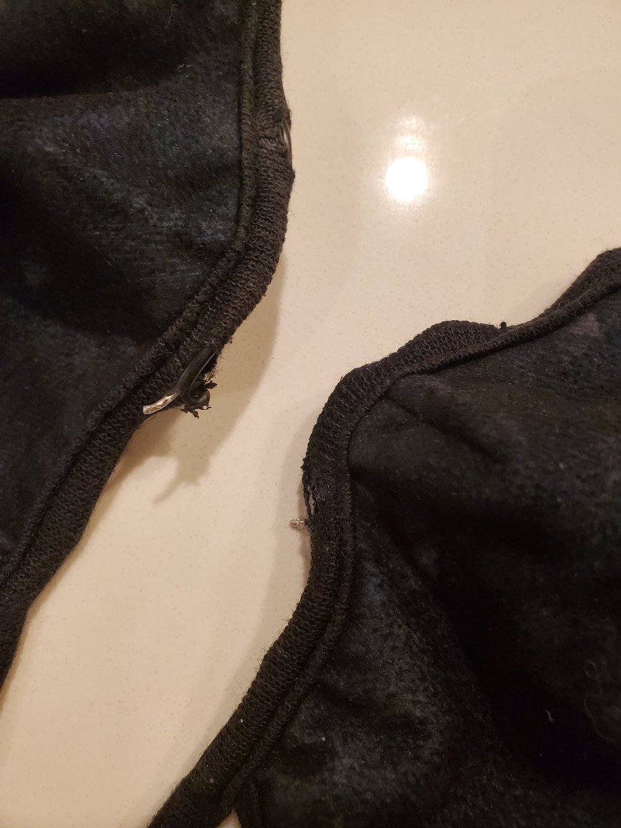 ajaynes's tweet photo. Dear @vogmask - How I love thee! But my son's two masks broke this week. This is dangerous...metal nose wire broke through the piping. These are too expensive to break like this. Help!  #vogmask #kidsmasks https://t.co/n5pasUnl5Y