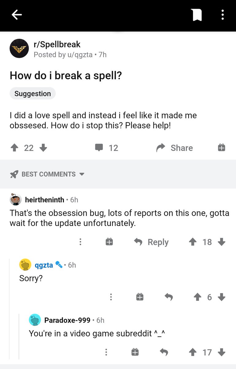 Dr3wbyD's tweet photo. A friend of mine shared this with me and I HAD to let my fellow spell breakers know 😂
#spellbreak #playspellbreak #hollowlands https://t.co/K3xxO1n1IE