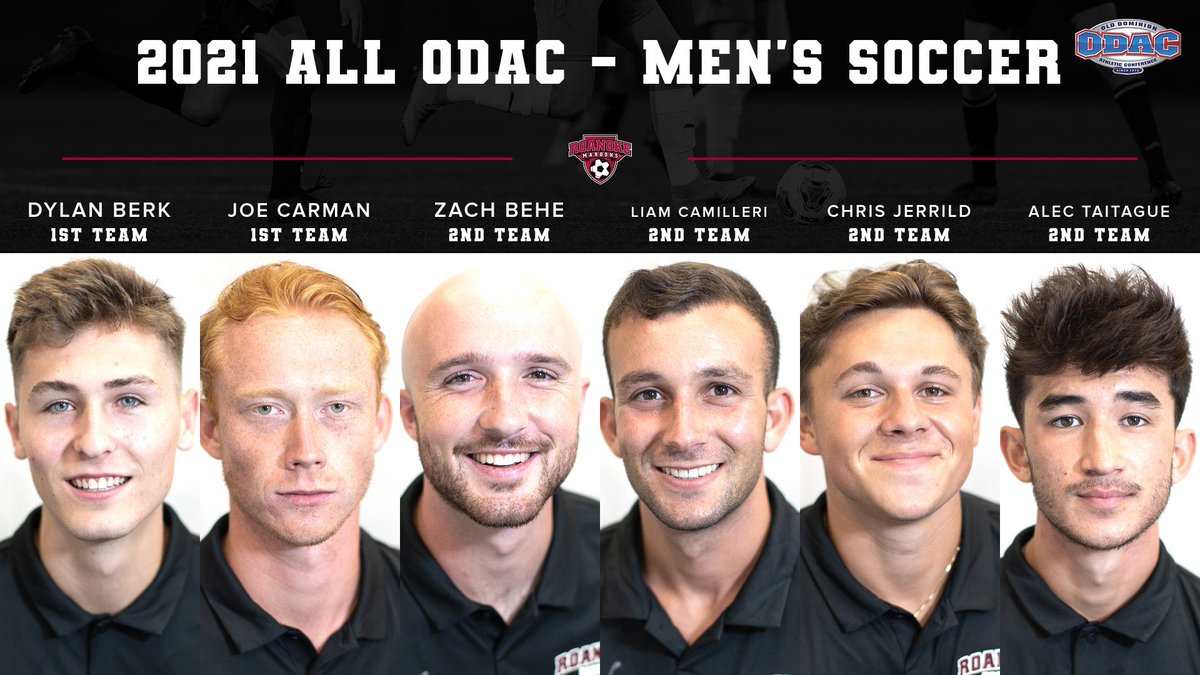 RCmaroons's tweet photo. Congratulations to @RoanokeMSoccer Dylan Berk, Joe Carman, Zach Behe, Liam Camilleri, Chris Jerrild and Alec Taitague being named All @odacathletics Men’s Soccer https://t.co/Vqhgib6E2z
