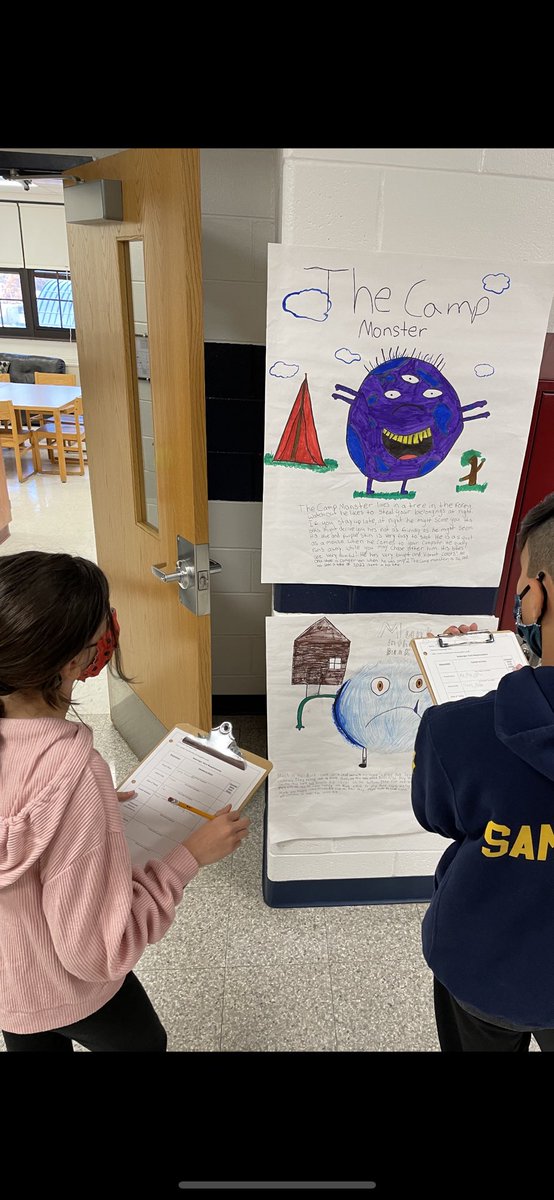 6th Grade ELA students viewing their classmates character creation posters. Looking for sentence structures and parts of speech #RandolphSchools <a href="/RandolphSchools/">Randolph Schools</a> <a href="/RandolphMiddle/">RandolphMiddleSchool</a>