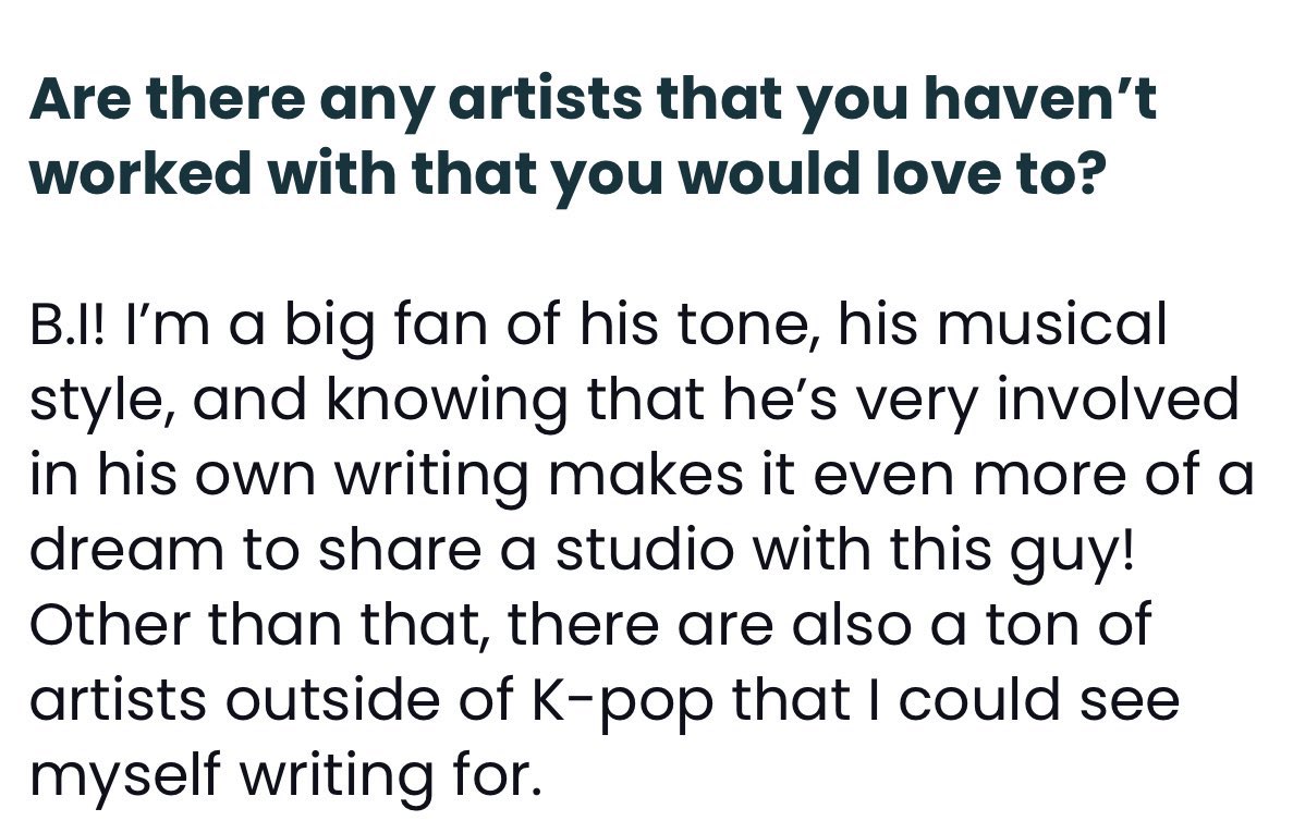 Songwriter &amp; Producer <a href="/Ronnie_Icon/">ronnie icon</a> mentioned Kim Hanbin (B.I) <a href="/shxx131bi131/">김한빈</a> is an artist that he would love to worked with. We hope it will happen. In the mean time we would love to get your feedback on Hanbin new album [#COSMOS] release later today ✨💕

#BI_COSMOS_11월11일_발매