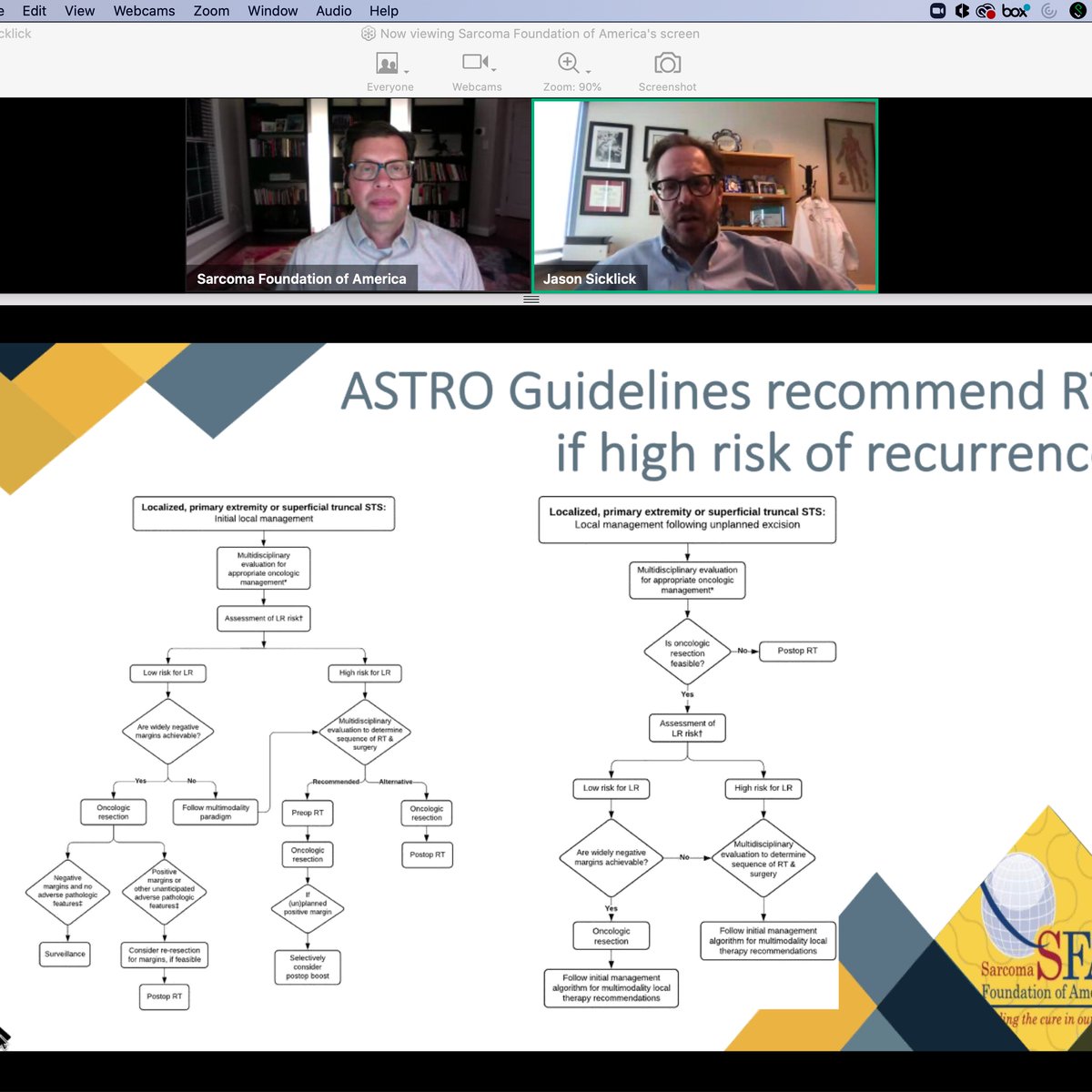 JTrentMDPhD's tweet photo. A pre- @CTOS #ctos21 webinar from 
@JasonSicklick on surgical approach to #sarcomas in the context of the new @ASTRO_org #sarcoma guidelines via @CureSarcoma. Several advantages to preoperative radiation and chemotherapy.
 #CTOS2021 https://t.co/c7kVllGV7B