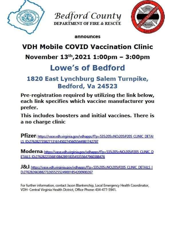bedford county health department covid vaccine