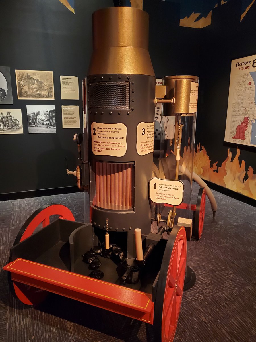 kateminch's tweet photo. City on Fire also uses interactive activities to engage with a younger audience. The fire engine has a variety of activities that are not only fun, but also teach kids about how different technology was in the past, and why it was so hard for firefighters to do their job. #dpph https://t.co/5iGWK13X7y