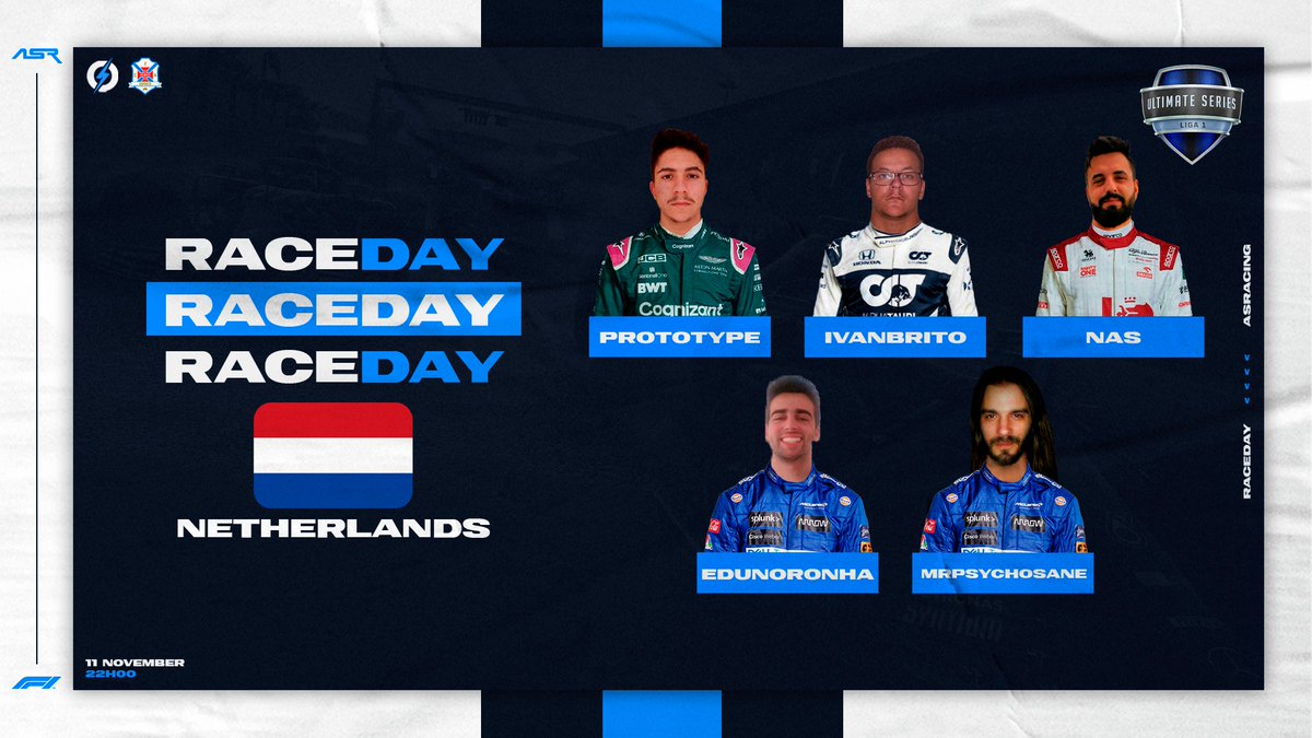 RACEDAY

🏆 <a href="/ptracingleague/">Portugal Racing League</a> Ultimate PS
🗓️ GP Países Baixos 🇳🇱
🕙 22h00
📺 twitch.tv/rtparena | <a href="/rtparena/">RTP Arena</a> 

👤 ASR_Prototype
👤 ASR_IvanBrito_
👤 ASR_Nas
👤 ASR_edunoronha
👤 ASR_MrPsychosane

#letsgoASR