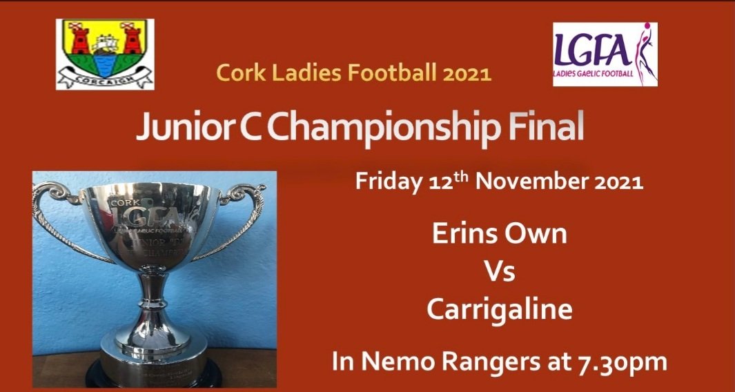 CarrigalineGAA's tweet photo. Best of Luck to the Junior Ladies and management in the County final on Friday evening v Erin's Own.
Get to Trabeg (Nemo Rangers) if you can and support the Girls. 
              🔵🟡 Carrig Abú 🔵🟡 https://t.co/Qj7uMPoYp9