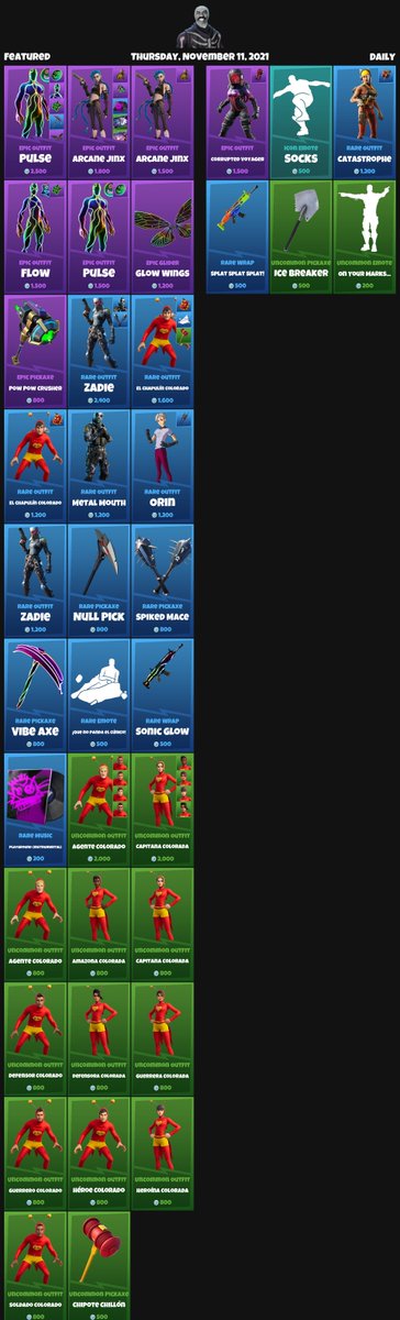 FNBRITMSHOP's tweet photo. #Fortnite Item Shop for Thursday, November 11, 2021 https://t.co/aUCZWxRtja