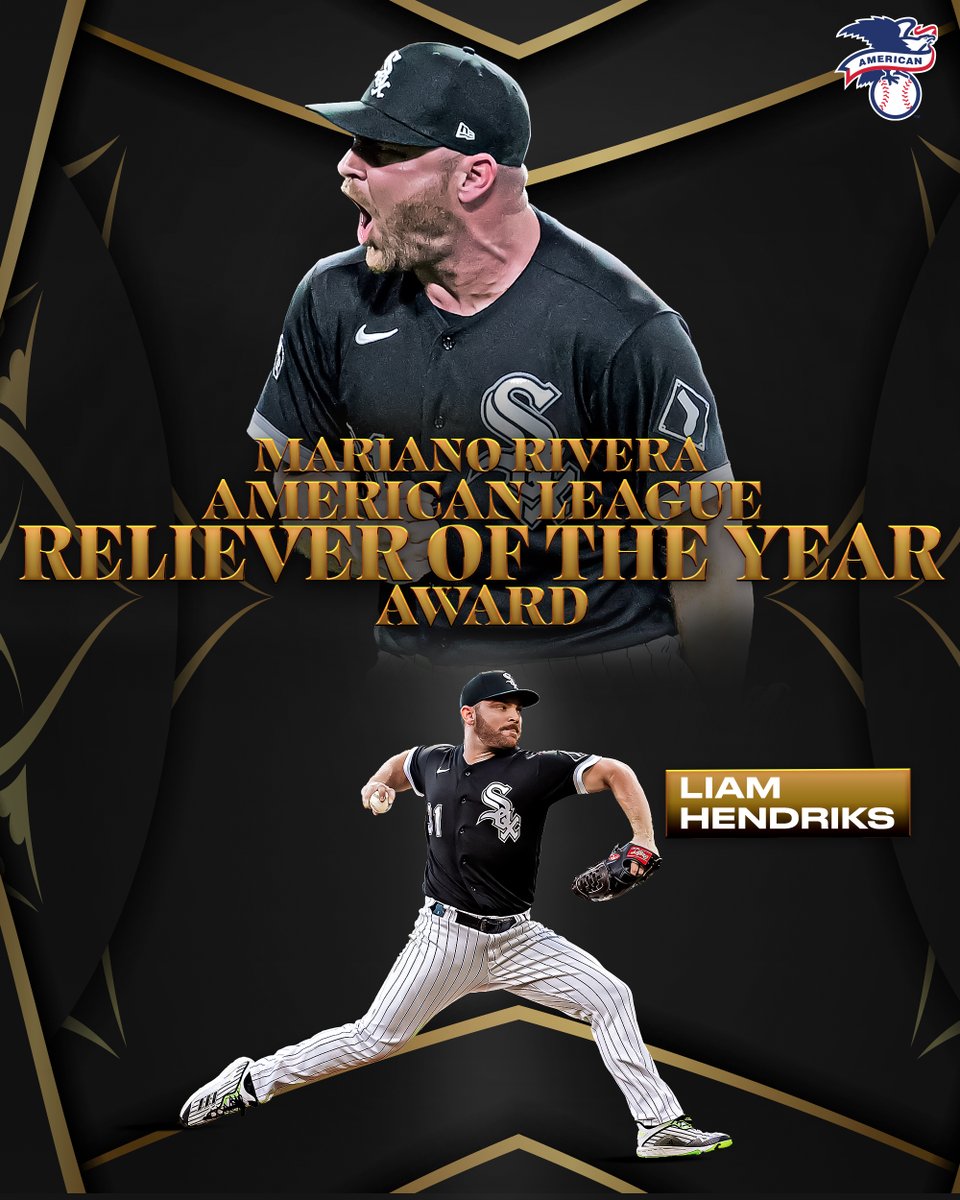 MLB's tweet photo. These two pitchers dominated out of the pen in 2021.

The Mariano Rivera AL Reliever of the Year: Liam Hendriks!
The Trevor Hoffman NL Reliever of the Year: Josh Hader! https://t.co/GjBFc3usg6