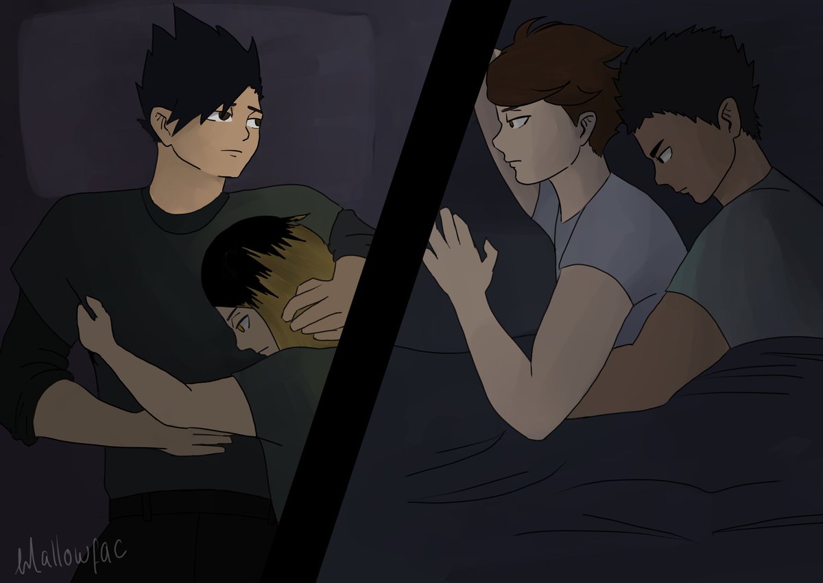 mallowfac's tweet photo. Another of my pieces for the @_hqbb!

It was so much fun working with @Nerd_Tree_, this is piece one of two for her wonderful post-apocalypse #OiKuro fic, which you should go read here:

https://t.co/uUgi1dNKh1 https://t.co/Nia3p4Vp0W