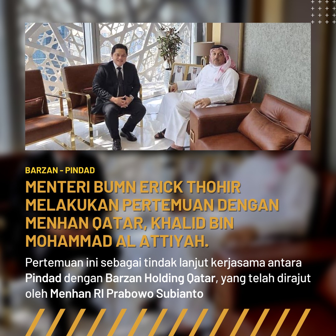 Menteri BUMN Erick Thohir mengungkapkan, bahwa Tujuan kolaborasi antara BUMN milik negara emirat di Timur Tengah itu dengan Pindad untuk memajukan industri pertahanan dalam negeri, memajukan SDM, alih teknologi agar bisa bersaing dalam rantai nilai global.