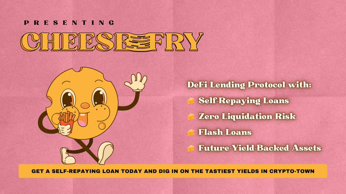 Definews_Info's tweet photo. 🧀@ChfryFinance is the #DeFi lending protocol w/the #TVL over $32M

🧀#CHFRY allows you to:
🔹Get a self-repaying loan in $fUSD 
🔹Upsize your earnings via #staking (w/the APRs up to 500%)
🔹Get a #FlashLoan for 0.06% service fee

⏬INFO
https://t.co/g4rJe7Ngrw 
#Definews $CHEESE https://t.co/ZllXKirjwV