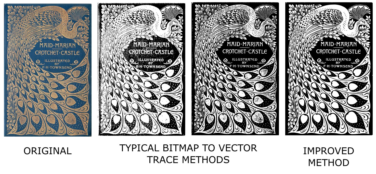 1 pic. Having clean vectors is a fundamental part of so many digital fabrication techniques, and I've worked out a way to get much cleaner ones from bitmaps (pixels) using @inkscape with a little alteration to my workflow. Would anyone be keen on a write up as to how? Results below. https://t.co/G0FtrueIP3